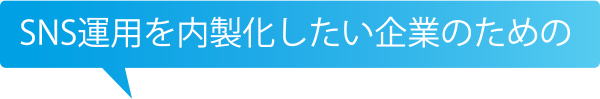 SNS運用を内製化したい企業のための